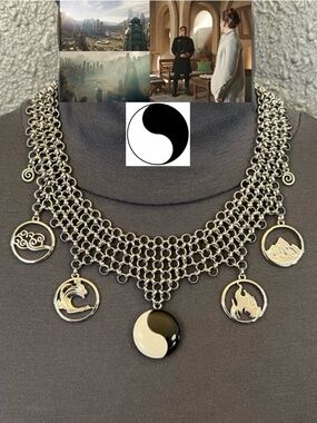 Wheel of Time Aes Sedai Age of Legends Handmade Chainmail Necklace, Elements